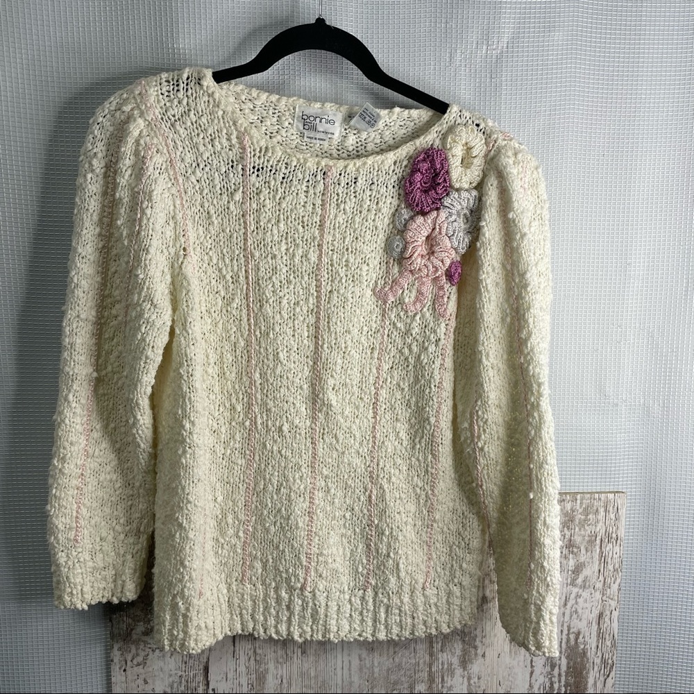 Vintage 80’s Bonnie and Bill floral sweater size medium